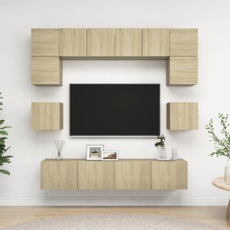 vidaXL Juego De Muebles De Sal&oacute;n 8 Piezas Roble Sonoma Vidaxl