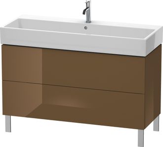Duravit Duravit L-cube Mueble De Aseo Vertical 118,4 X 45,9 Cm, 2 Extra&iacute;bles, Para Vero Air 235012, Color: Marr&oacute;n Oliva Laca Alto Brillo - Lc677906161