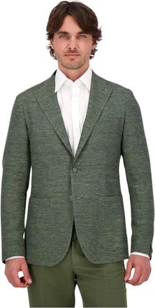 Tagliatore Linnen en Katoen Jas - Heren - Blazers - Groen - XL - Katoen - Jassen