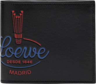 Loewe Crown Bifold Portemonnee - Heren - Portefeuilles - Zwart - ONE Size - Leer - Accessoires