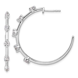 Diamond2Deal 14K White Gold 0.80 ct Lab Grown Diamond Hoop Earrings VS Clarity, G-H Color