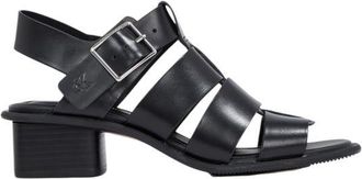 Calvin Klein Jeans Zwarte Polyester Platter Sandalen