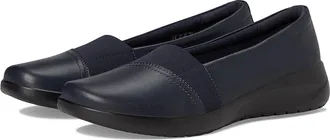Clarks Kaetlyn Rhea Womens Flat Shoes Navy Leather : 8.5 B - Medium