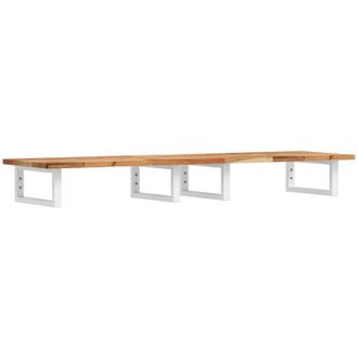 vidaXL Vidaxl - Estante De Lavabo De Pared Acero Y Madera Maciza De Acacia