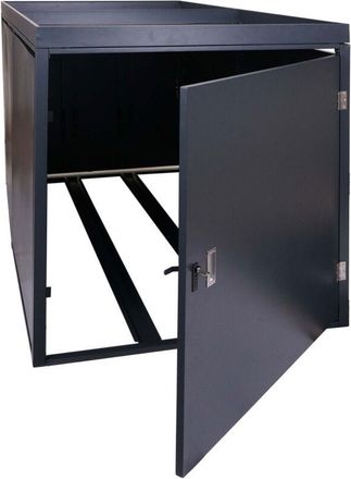 Hhg [NON UTILIZZATO] Garage armadio per 2 biciclette con serratura e fioriera HHG-982b ferro acciaio zincato 125x113x208cm antracite