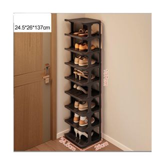 OEM Zapatero Apilable De 9 Niveles En Pl&aacute;stico Pp - Almacenamiento Que Ahorra Espacio Para Pasillo Y Dormitorio - Elegante Dise&ntilde;o En Negro -crezuo