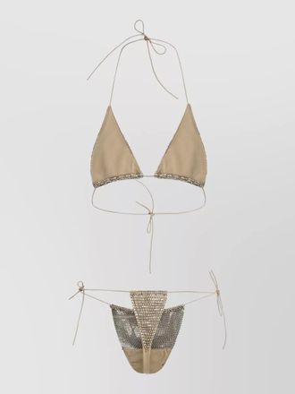 Santa Brands triangle bikini with rhinestones and beads