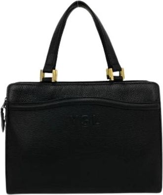Saint Laurent Pre-owned Vintage Handbag- Tote Bag - Dames - Vintage Handtas - Zwart - ONE Size - Leer - Vintage