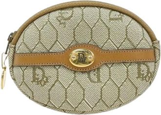 Dior Pre-owned Bags, female, Beige, Size: ONE SIZE Pre-owned Honeycomb zip coin purse