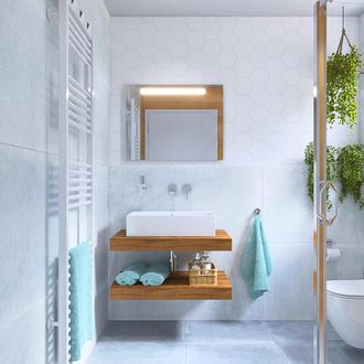 Puma Naturel Encimera De Lavabo Natural 100x8x50 Cm, Roble Halifax Natural Marr&oacute;n Claro (do10050dh)
