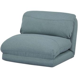Hhg Poltrona letto pouf relax morbido imbottito HHG 515 trasformabile tessuto grigio blu