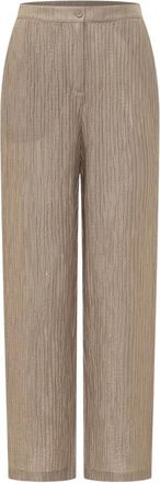 Emporio Armani Woven Trouser - Dames - Wijde Broeken - Beige - XS - Broeken