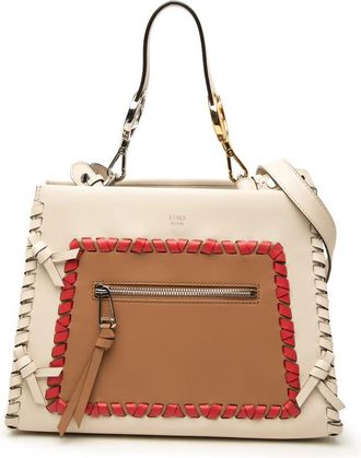 Fendi Pre-owned Fendi Small Bicolor Calfskin Whipstitch Runway Satchel Ladies SFGERLCQOE3WL938