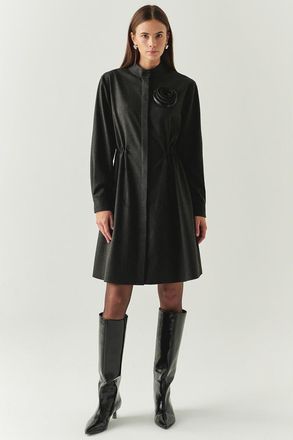 Exquise Denver High Neck Long Sleeve Dress in Grey at Nordstrom, Size Medium