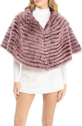 Gorski Genuine Shearling Layered Capelet in Burgundy Brisa at Nordstrom