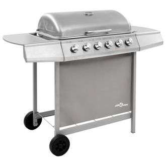 Berkfield Home Gas BBQ Grill with 6 Burners Silver (FR/BE/IT/UK/NL only)