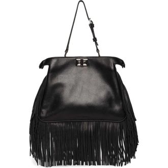 Walter Baker Bailey Leather Fringe Satchel in Black at Nordstrom Rack