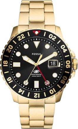 Fossil Mens Blue GMT Black Dial Watch