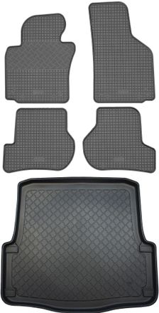 OEM Skoda Octavia Scout Ii Kombi (5 Puertas) De 2004 A Abril De 2013. Juego De Alfombrillas De Goma Para Coche Y Maletero