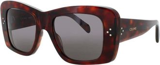 Celine Ladies Brown Rectangular Sunglasses CL40321I52A