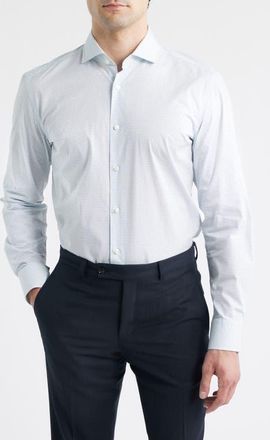 BOSS Hank Kent Slim Fit Stretch Cotton Dress Shirt in Light Pastel Blue at Nordstrom, Size 15.5R