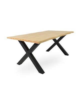 Home Heavenly Mesa de comedor mesa sal&oacute;n acabado madera patas met&aacute;licas 180x100 cm