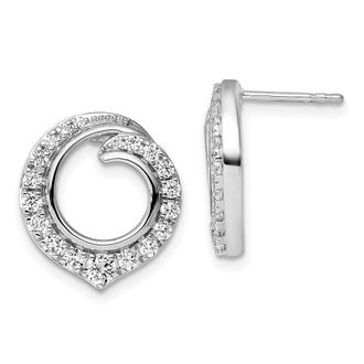 Diamond2Deal 14K White Gold 1 ct Lab Grown Diamond Circle Stud Earrings VS Clarity, G-H Color