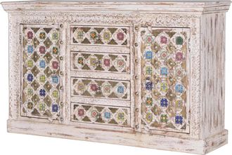 Giner&Colomer Aparador madera de mango detalles cerámica y bronce