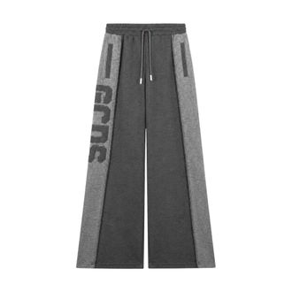 GCDS Gcds - Joggers met Band-logopatch - Heren - Broeken - Grijs - Maat: S Katoen