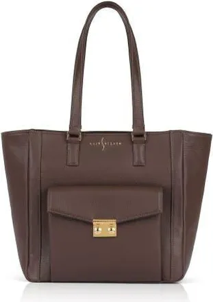 Luis Steven Classic Tote with Front Lock in Brown at Nordstrom