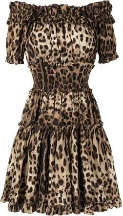 Dolce & Gabbana Leopard Print Short Dress-Donna
