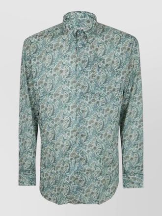 Etro paisley long sleeve shirt button collar