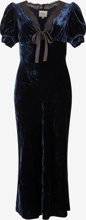 Reformation Langes Samtkleid mit Puffärmeln Camille