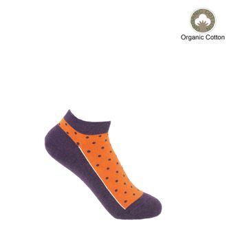 Peper Harow Polka Womens Organic Trainer Socks - Berry