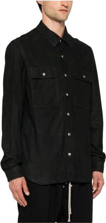 Rick Owens Outershirt - Heren - Zomerjassen - Zwart - L - Leer - Jassen