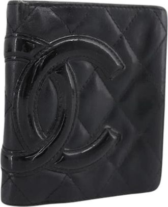 Chanel Pre-owned Vintage Bifold Portemonnee - Dames - Vintage Accessoires - Zwart - ONE Size - Leer - Vintage