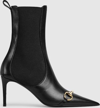Gucci Womens Donna Bootie, Black, Leather
