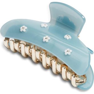 Chelsea28 Flower Detail Claw Clip in Blue Multi at Nordstrom