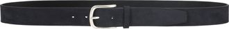 Orciani Black Nabucco Minimalist Silver-Buckle Leather Belt