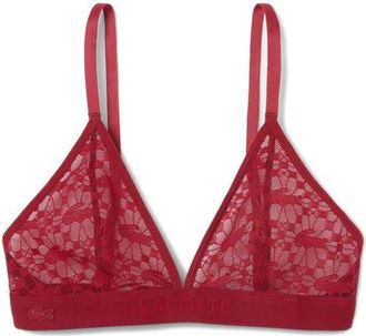 Lacoste Wireless Lace Bra in Bordeaux at Nordstrom, Size X-Small