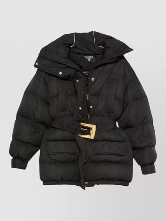 Balmain quilted belted puffer jacket