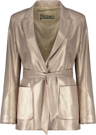 Herno Lichtgewicht Jas - Dames - Blazers - Beige - S - Polyester - Jassen