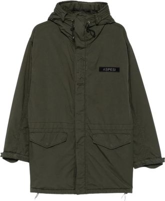 Aspesi W6 Parka - Heren - Mantels - Groen - Maat: M Zijde