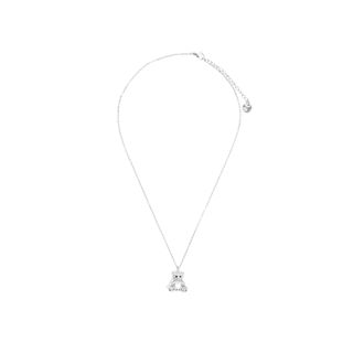 Freddy Collana in acciaio argentato con pendente orsetto e strass