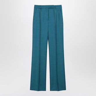 Max Mara Turquoise And Silk-Blend Trousers