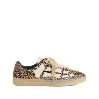 Amiri Schoenen, Dames, Bruin, 41 EU, Leer, Sneakers met luipaardprint