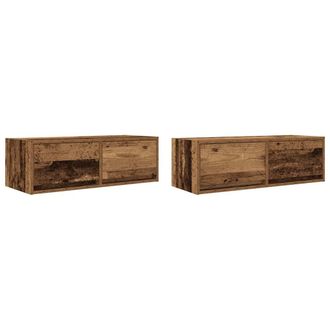 Berkfield Home TV Cabinets 2 pcs Old Wood 80x31x25.5 cm Engineered Wood in Brown