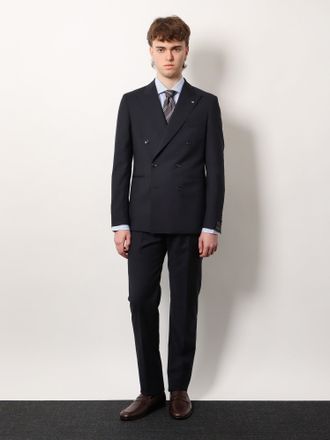 Tagliatore Abito in lana con revers a lancia e dettaglio spilla iconica amovibile - TAGLIATORE - gender_Man