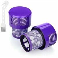 OEM Paquete De 2 Filtros Lavables Zvd Para Aspiradoras Dyson V10 Sv12 Con Cepillo Y Pa&ntilde;o De Limpieza, Compatibles Con Los Accesorios De Filtro Trasero De 