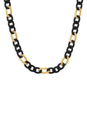 HMY Jewelry Figaro Chain Necklace in Black /Yellow at Nordstrom Rack